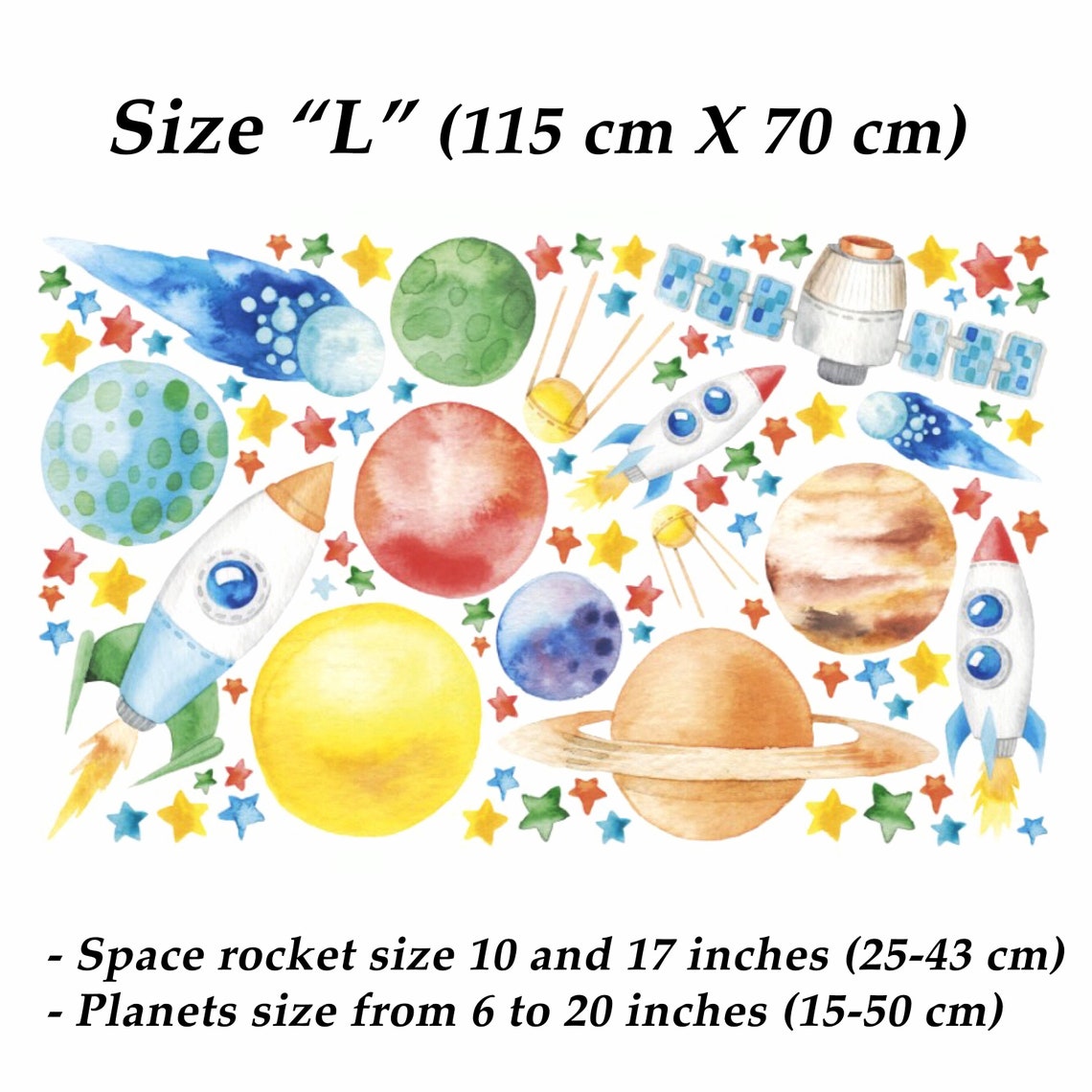 Space Wall Decal Wall Decal Sticker Spaceship Wall Etsy