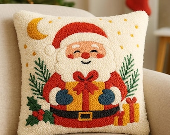 Christmas punch needle printable pattern for beginners / Santa instant download / embroidery PDF design / template for handmade art