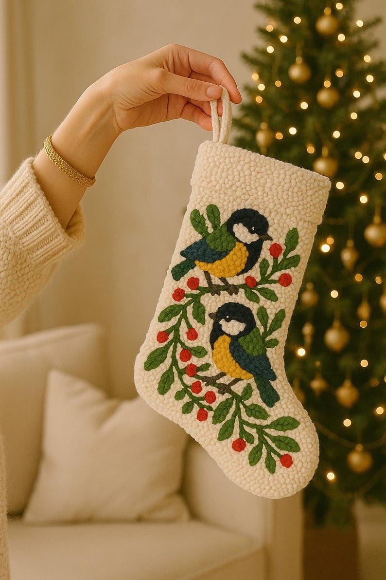 Christmas Stocking Punch Needle Printable Pattern for Beginners ...