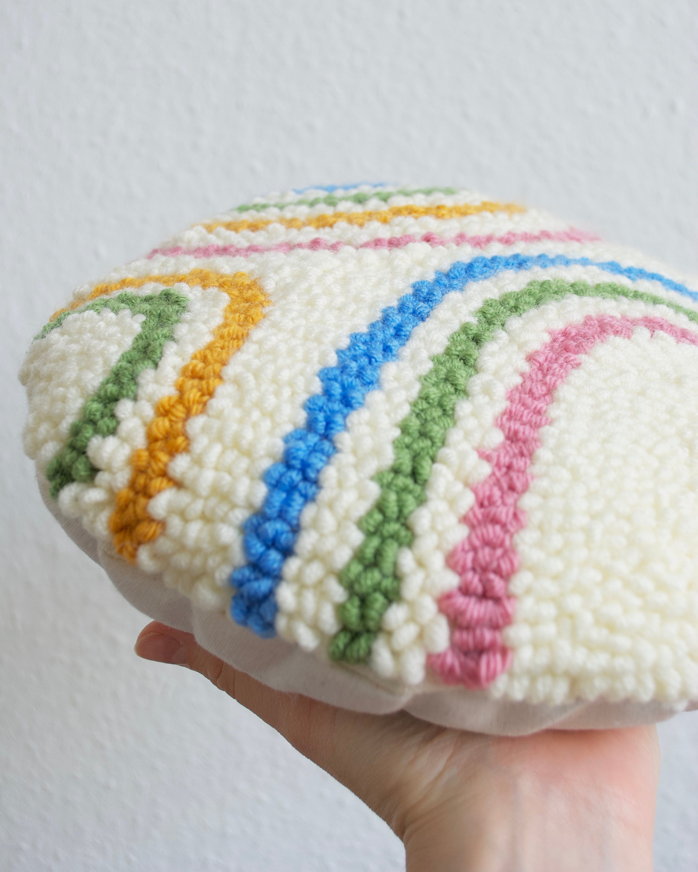 Punch Needle Rainbow Pillow / Embroidery Pillow / Throw Pillow Etsy