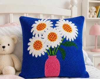 Floral punch needle printable pattern for beginners / instant download / punchneedle PDF design / template for handmade art / how to file