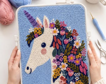 Unicorn Punch Needle Pattern: Beginner DIY Home Decor (PDF digital download)
