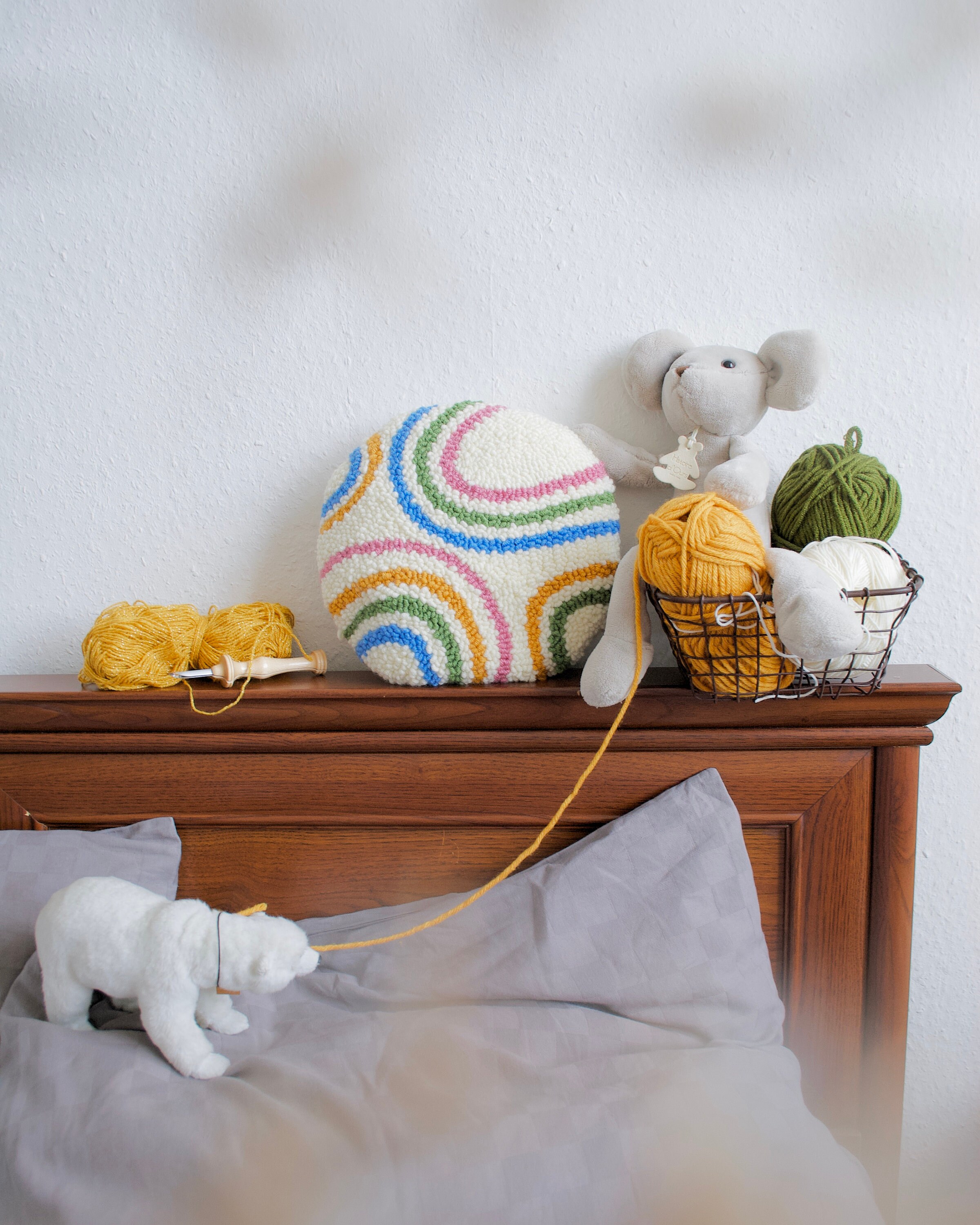 Punch Needle Rainbow Pillow / Embroidery Pillow / Throw Pillow Etsy