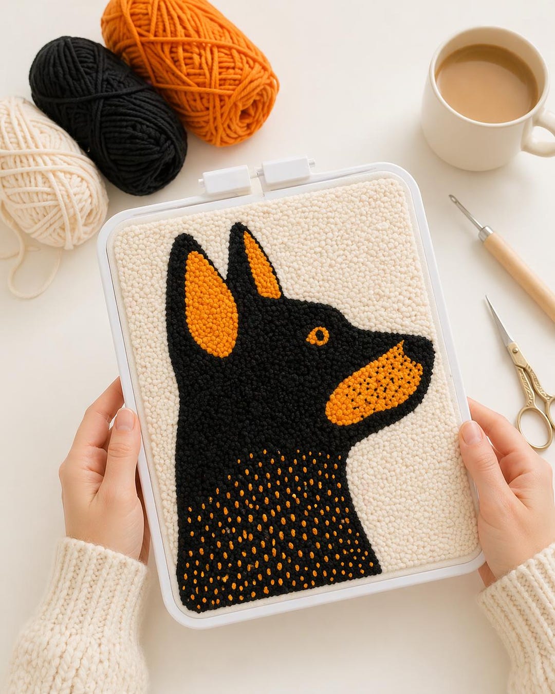 Punch Needle Digital Embroidery Pattern Template, Dog Shepherd PDF File ...