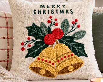 Christmas punch needle printable pattern for beginners / instant download / embroidery PDF design / template for handmade art / how to file