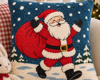 Christmas Punch Needle Pattern for Beginners | Printable Embroidery PDF | Instant Download | Handmade Art Template | How-To Guide