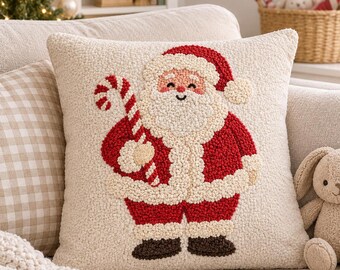 Christmas Santa punch needle printable pattern for beginners / instant download / embroidery PDF design / template for handmade art