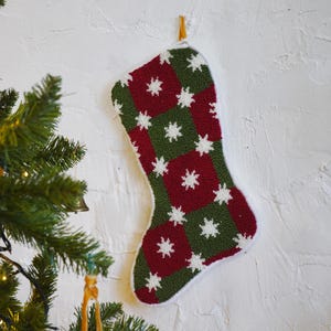 Weihnachtsstrumpf, gestickter Weihnachtsstrumpf, Weihnachtsgeschenk, Punch Needle, Nadelspitze Strumpf, Weihnachtsstrumpf