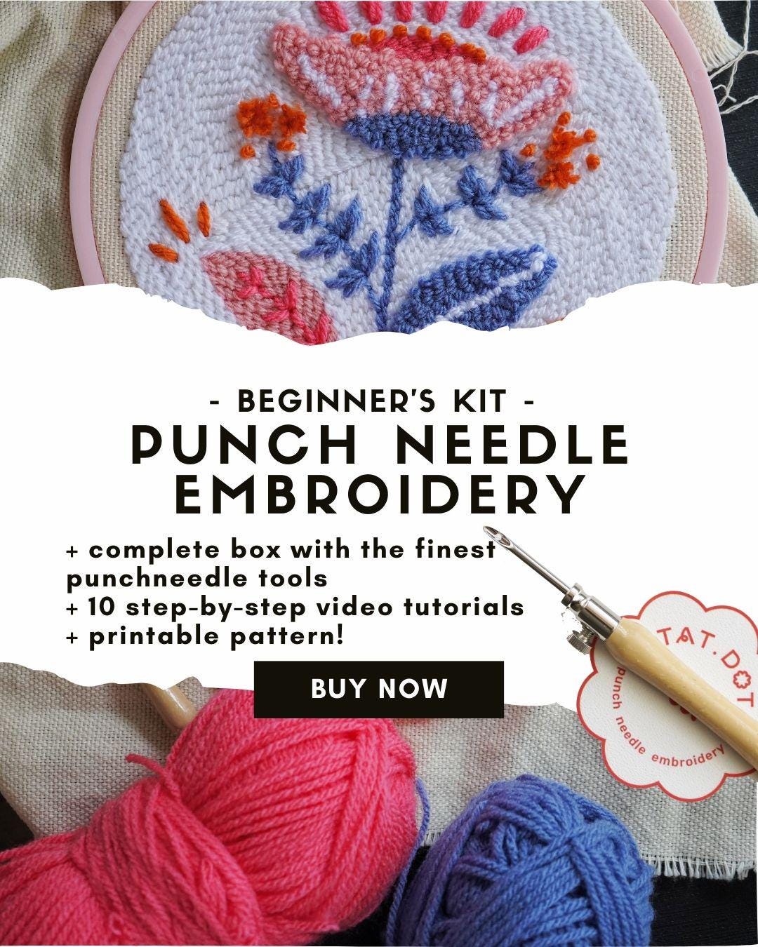Punch Needle Embroidery Beginner Kit / Craft Supplies for Adults ...