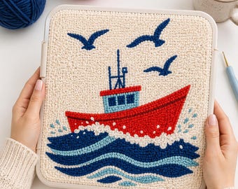 Sea Punch Needle Pattern: Beginner DIY Home Decor (PDF digital download)