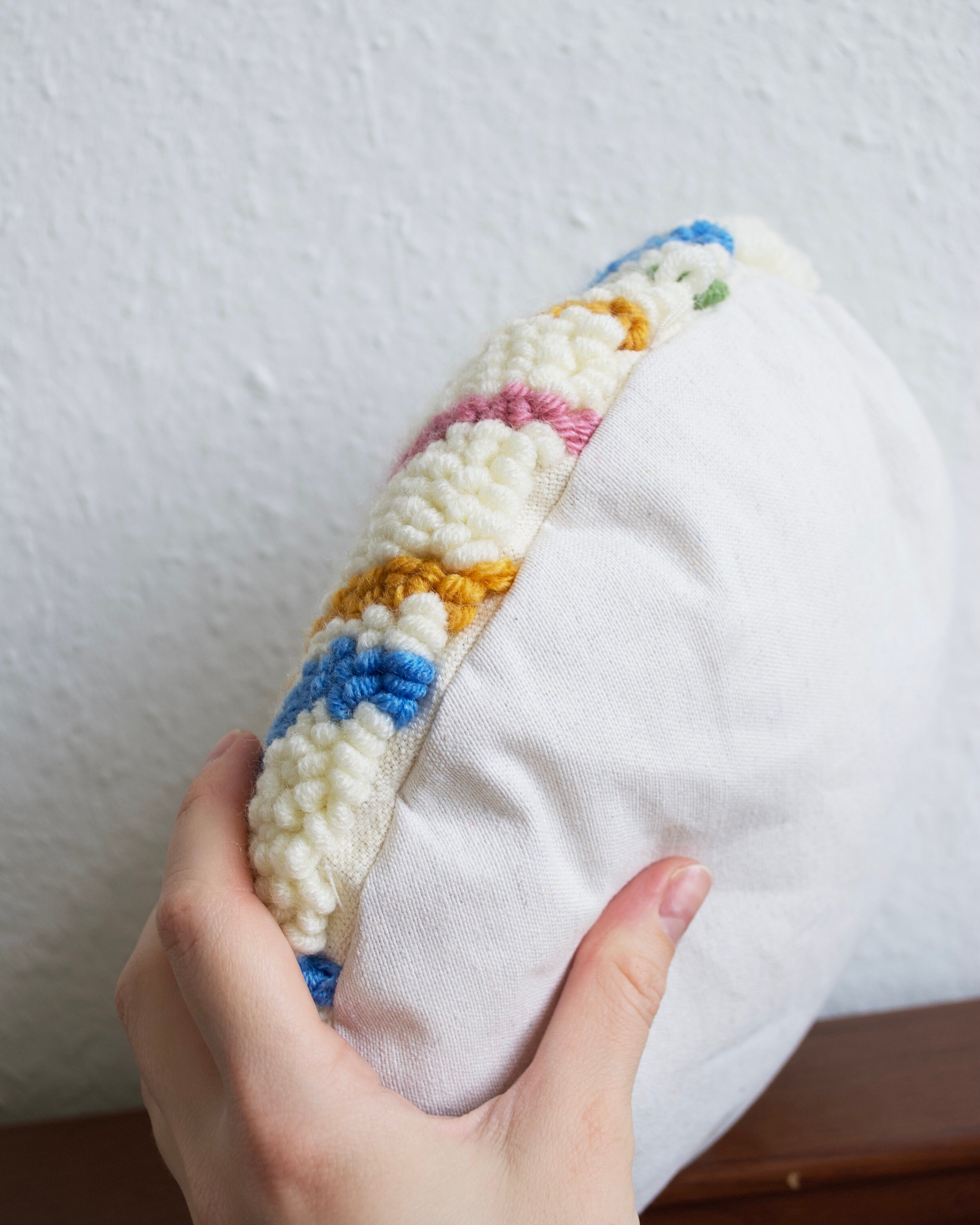 Punch Needle Rainbow Pillow / Embroidery Pillow / Throw Pillow Etsy