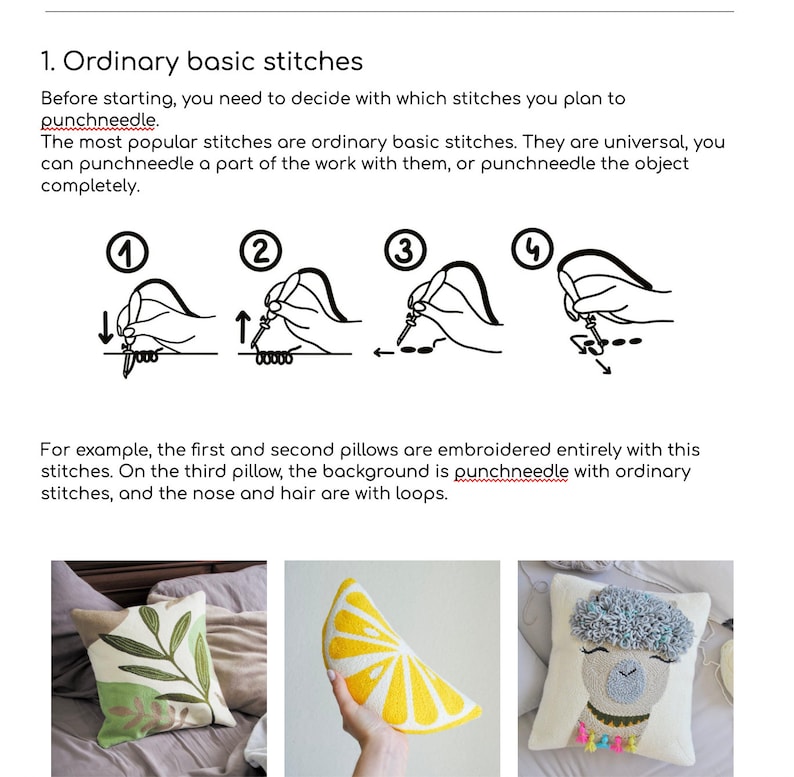 Beginner's Guide to Punch Needle Embroidery, Instruction PDF With
