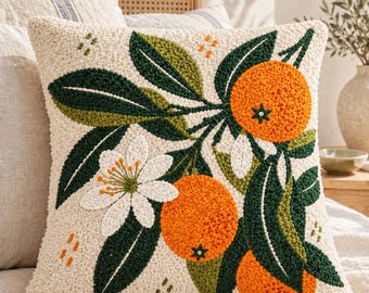 Oranges punch needle printable pattern for beginners / instant download / punchneedle PDF design / template for handmade art / how to file