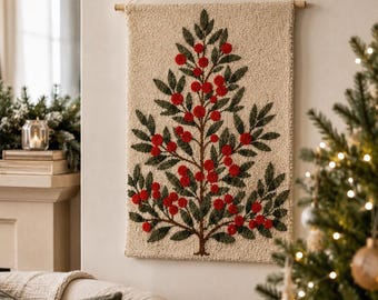 Christmas punch needle printable pattern for beginners / instant download / embroidery PDF design / template for handmade art / how to file