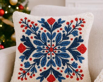 Christmas punch needle printable pattern for beginners / Santa instant download / embroidery PDF design / template for handmade art