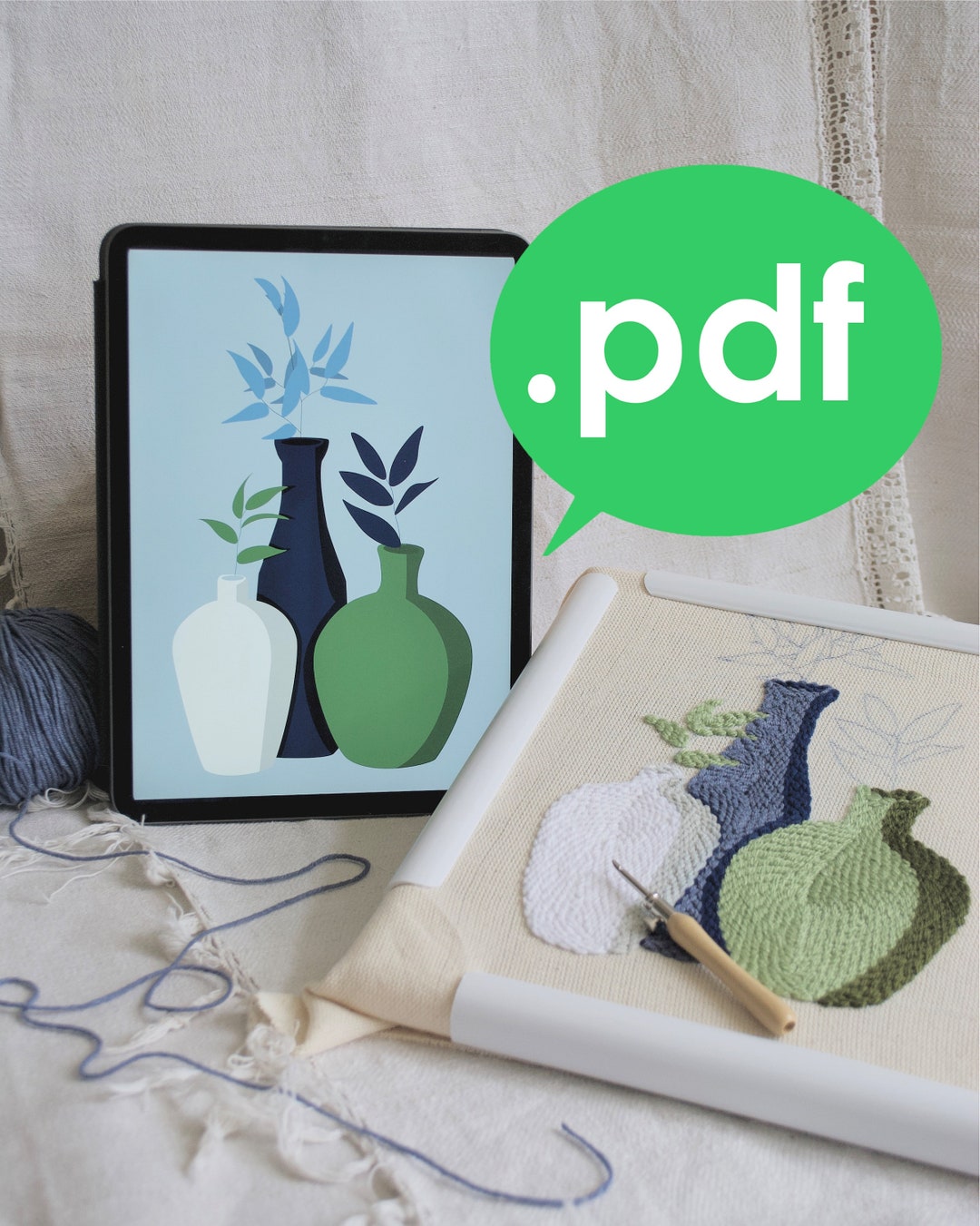 Punch Needle Digital Embroidery Pattern Template, PDF File, Digital ...
