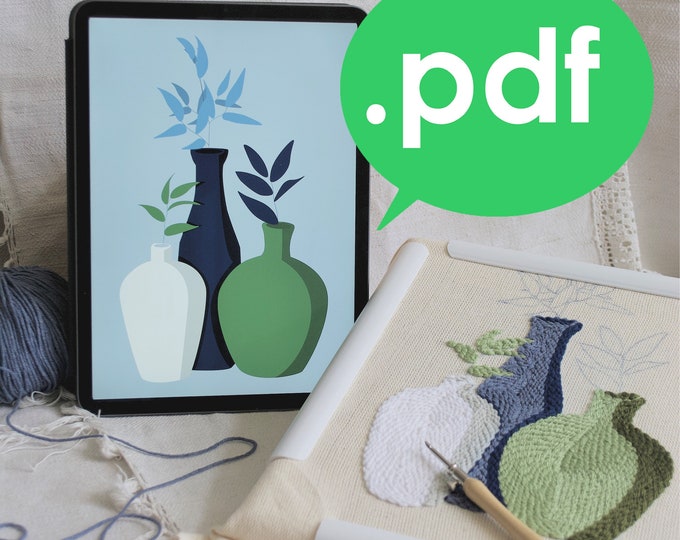 Punch Needle Digital Embroidery Pattern Template, Christmas Wreath PDF ...