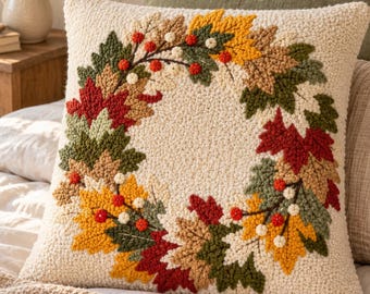 Autumn Punch Needle Pattern: Fall Beginner DIY Home Decor (PDF digital download)