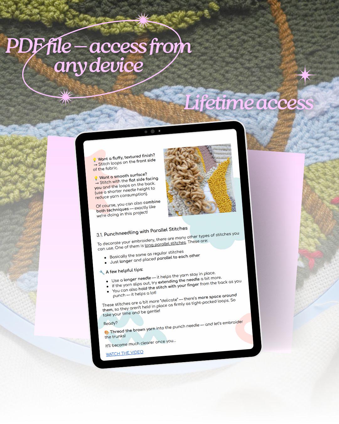 Beginner's Guide to Punch Needle Embroidery, Instruction PDF With ...