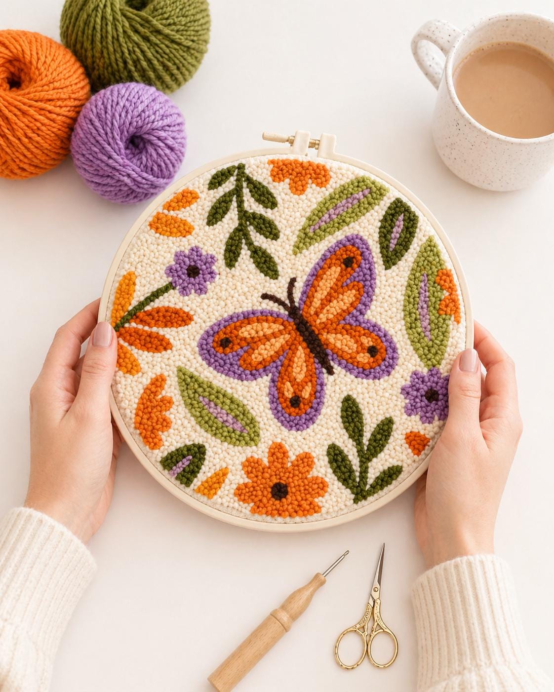 DIY Punch Needle Floral Pattern / Digital Download File How to ...