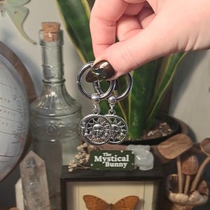 Silver Celestial Moon Boot Charms. 25mm charm clip on boot accessories. Witchy shoe accessories. Boot decorations. whimsical whimsigoth alt. image 4