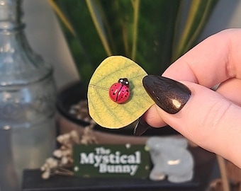 Realistic Ladybug Pin Badge. Mini Resin Ladybird Brooch. Fairycore Cottagecore Forestcore Goblincore Whimsical Whimsitwee
