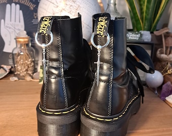 Silver Sword Boot Charms. 50mm charm clip on boot accessories. Shoe accessories. Boot decorations. Fantasy whimsigoth witchy alternative.