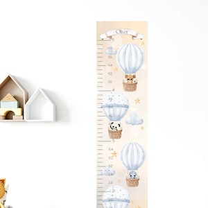 Personalisierte Höhentabelle Aufkleber, Kinderzimmer Wandtattoo, Safari Tiere, Heißluftballons, Florale Wandsticker, Kinderzimmer Wandtattoo