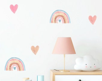 Rainbow wall decal, Nursery wall decal, Watercolor rainbow wall stickers, Wall decal for kids, Rainbow decor