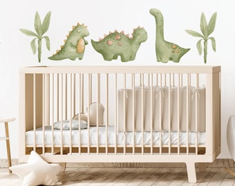 Sticker mural dinosaure, sticker mural chambre d'enfant, stickers muraux dinosaure aquarelle pour chambre d'enfant, art mural, sticker mural animal