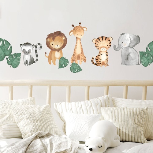 Safari Animals Nursery Wall Decal Jungle Animals Wall Etsy