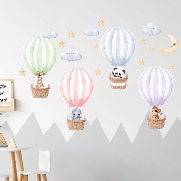 Hot Air Balloon Wall Decal Etsy