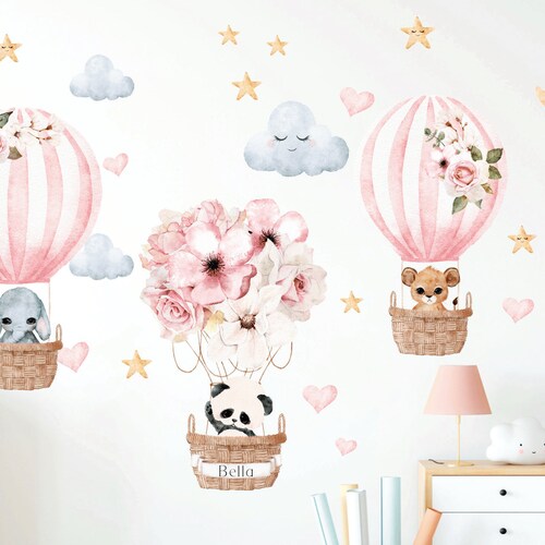Hot Air Balloon Wall Decal Nursery Fabric Wall Sticker Etsy