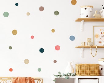 Polka Dot Wall Decals, Nursery wall decal, Kids Room Wall Art, Rainbow wall sticker, Irregular polka dot, Neutral wall decal, Boho nursery