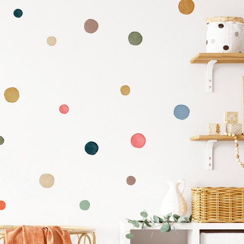 52Pcs Wall Sticker Nursery Polka Dots Children Stickers Wall Decals Decor 