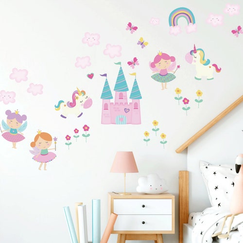 Fairies Wall Decal Fairy Wall Decal Flowers Wall Decal Etsy Israel