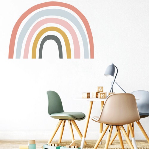 Rainbow Wall Decal Nursery Wall Decal Multi Colored Etsy