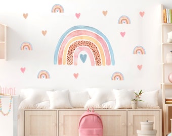 Rainbow wall decal, rainbow wall sticker, large rainbow wall decal, watercolor rainbow decal, nursery wall decal, wall decal for kids