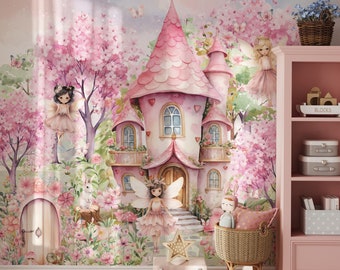 Fairy Castle Nursery Wallpaper Fairytale Forest Peel And Stick Girls Room Wall Decor Fairy Door Floral Wallpaper
