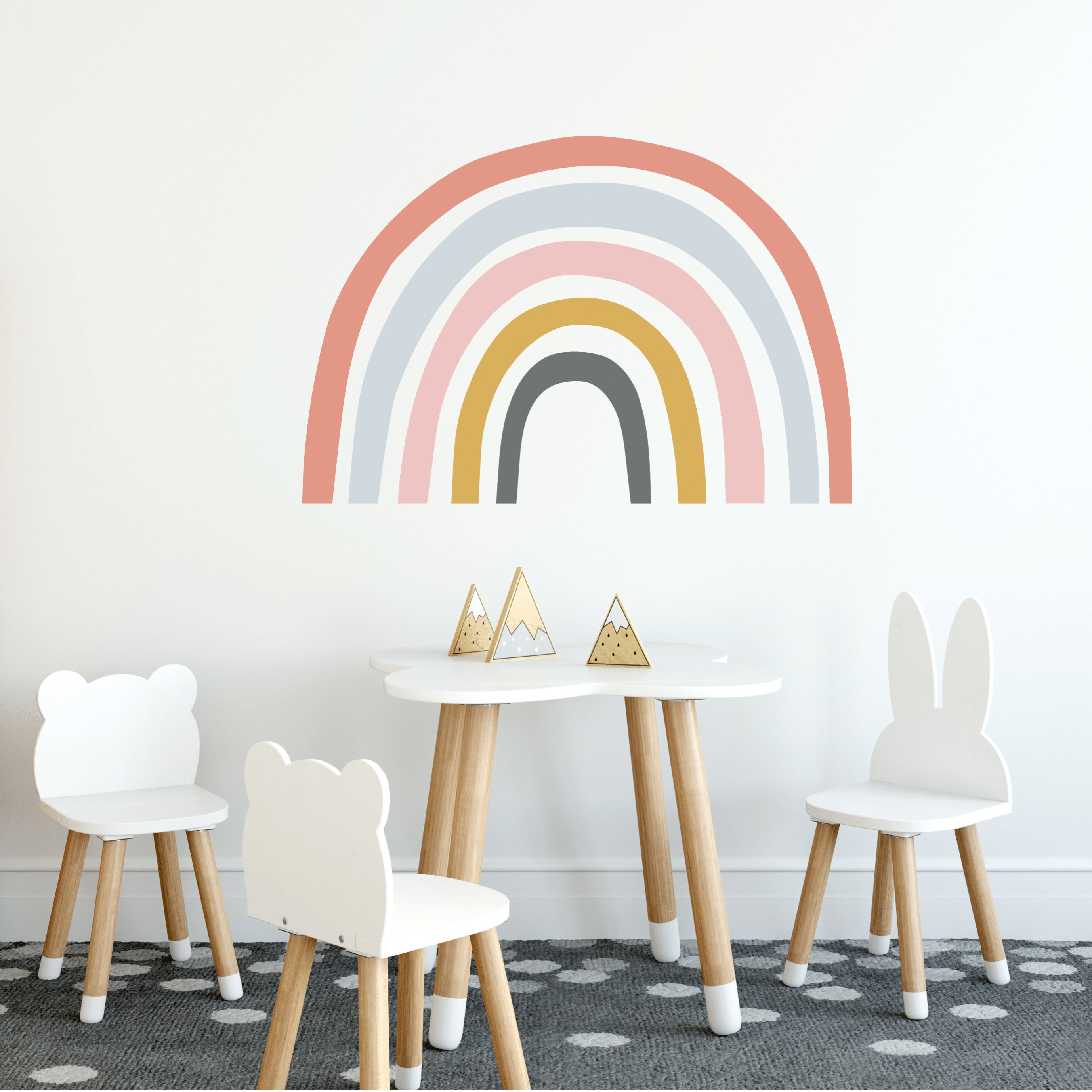 Rainbow Wall Decal, Nursery Wall Decal, Large Multi Colored Watercolor ...