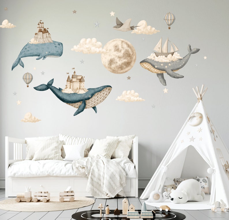 Ocean Nursery Wall Decal Under the Sea Sticker Watercolor Etsy UK