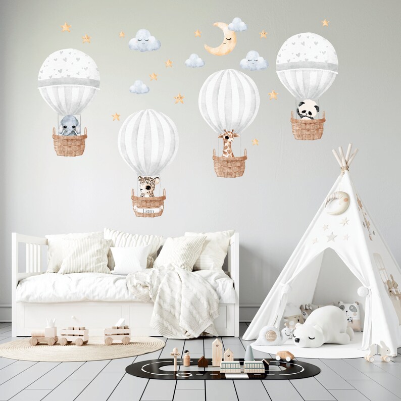 Hot Air Balloon Wall Decal Personalised Wall Sticker Etsy