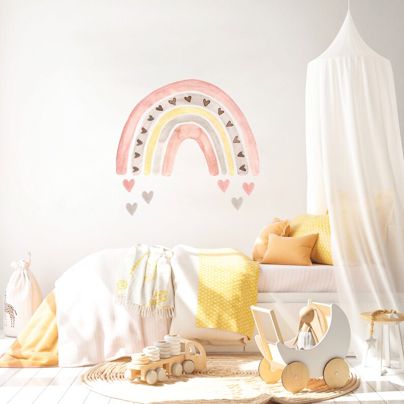 Rainbow Wall Decal Nursery Wall Decal Large Rainbow Decal Etsy