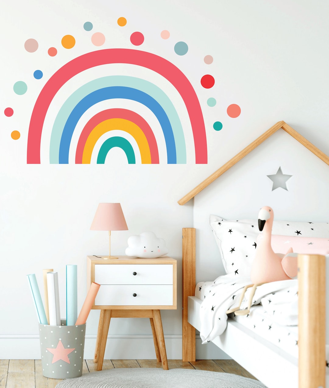 Rainbow Wall Decal, Nursery Wall Decal, Large Rainbow Wall Stickers
