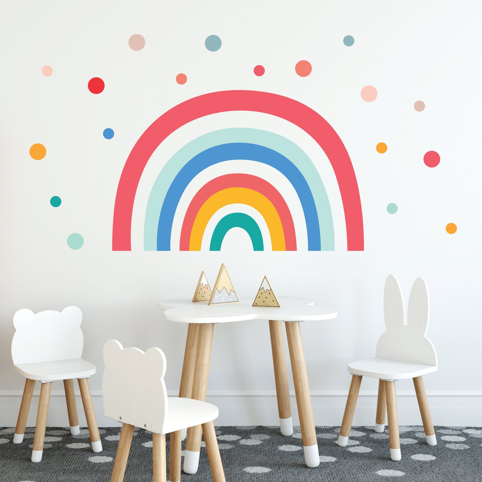 Rainbow Wall Decal, Nursery Wall Decal, Large Rainbow Wall Stickers ...