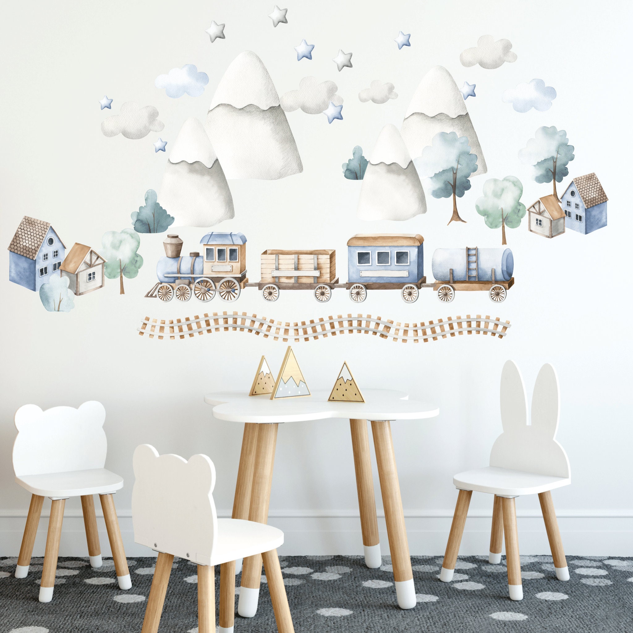 Hot Air Balloon Wall Decal Nursery Wall Decal Watercolor Hot - Etsy ...