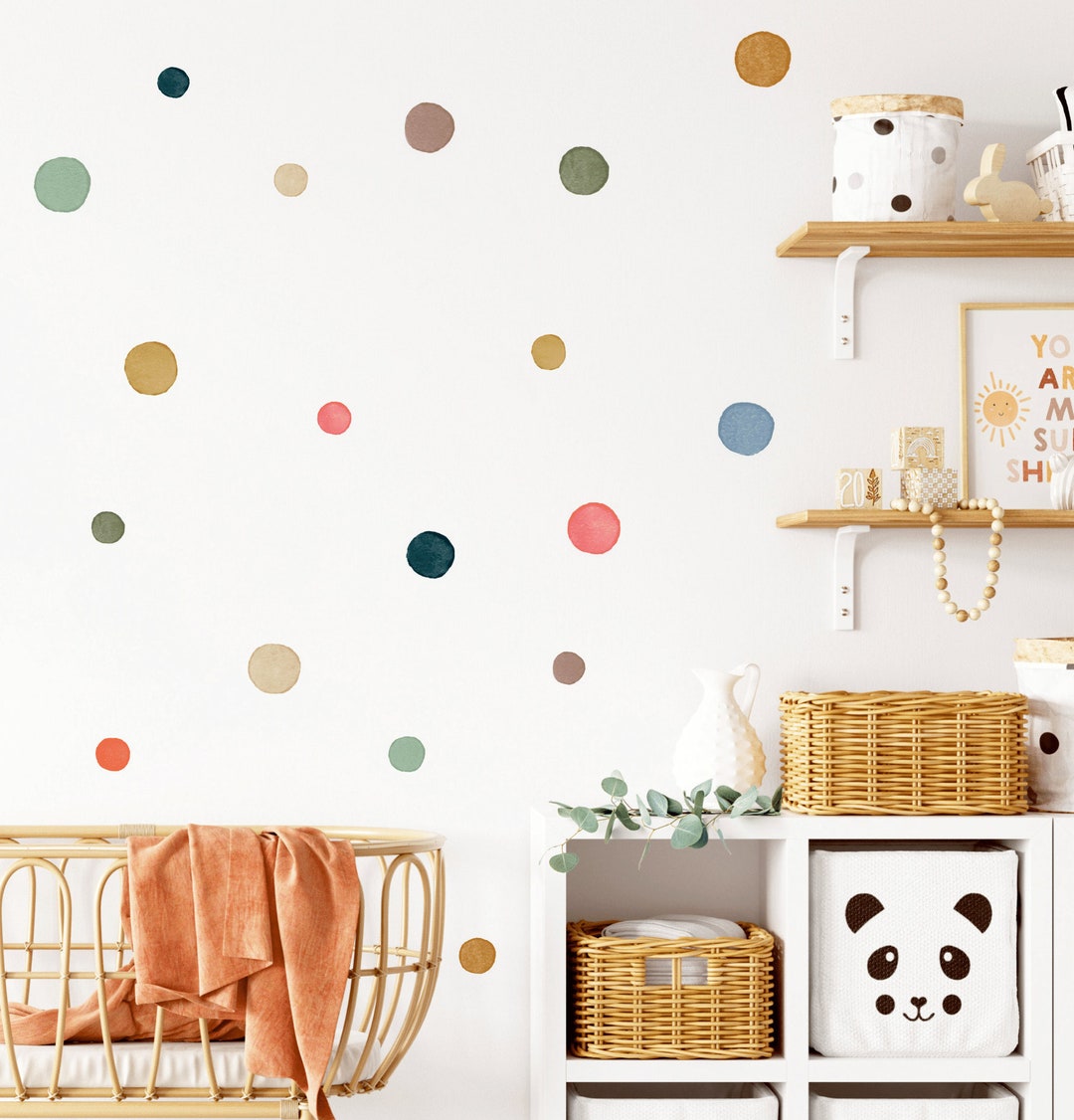Polka Dot Wall Decals, Nursery Wall Decal, Kids Room Wall Art, Rainbow ...