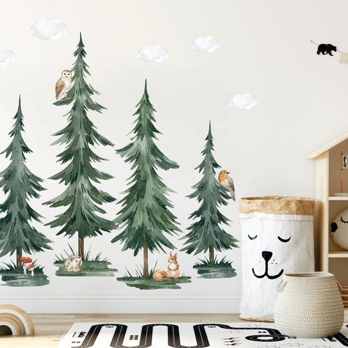 Forest Animals Nursery Wall Decal Sticker Woodland Animals Etsy
