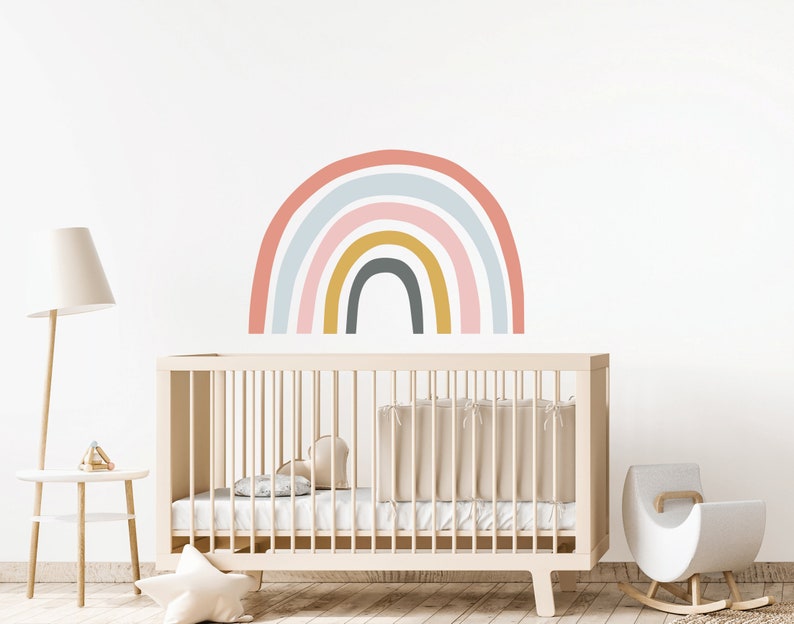 Rainbow Wall Decal Nursery Wall Decal Multi Colored Etsy