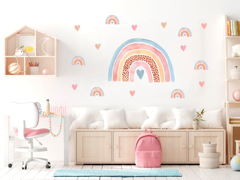 Rainbow Wall Decal Nursery Wall Decal Rainbow Wall Sticker Etsy